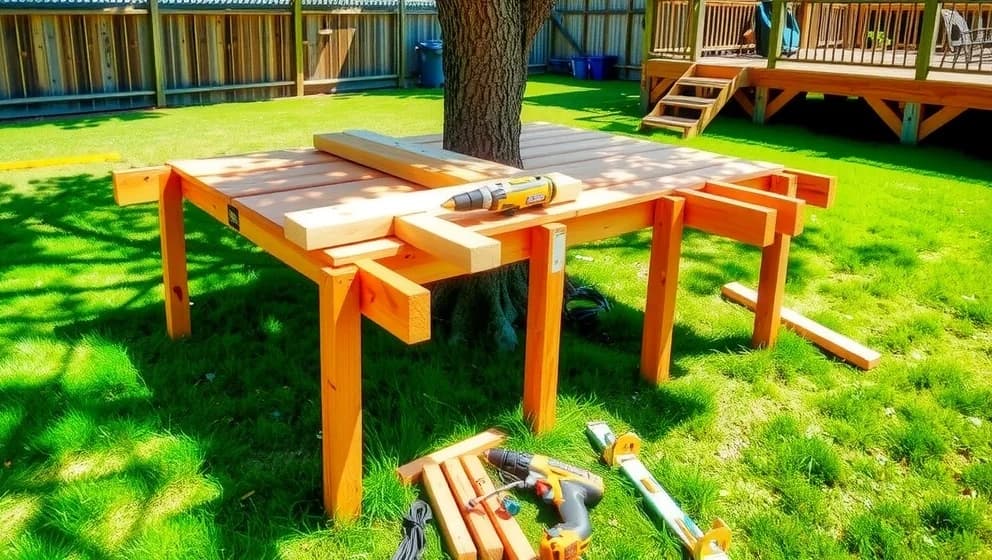 Så bygger du ett trädäck på gräsmattan